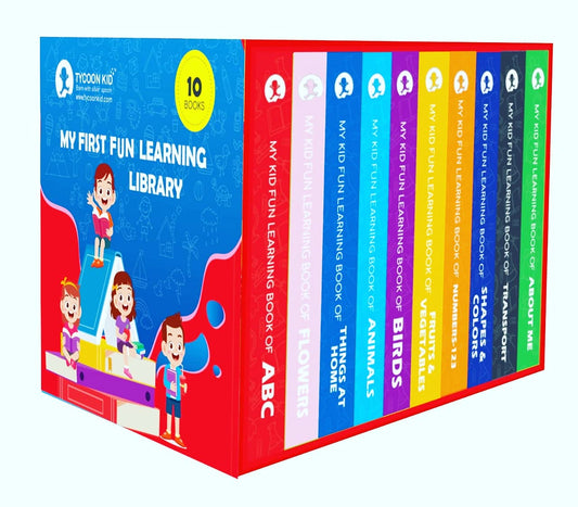 My First Fun Learning Library: Boxset of 10 Board Books for Kids