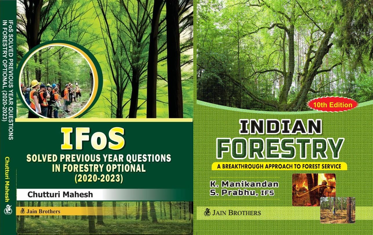 Indian Forestry- 10th Edition 2025 + IFOS ( Solved Previous year questions in forestry optional (2020-2023 ) - set of 2 books