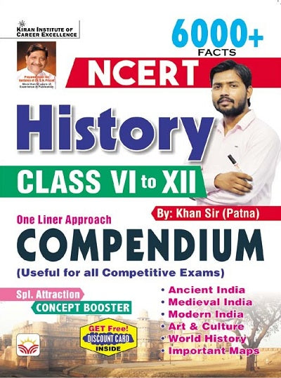 NCERT History Class VI to XII 6000+ Facts (One Liner Approach) Compendium (English Medium) (4093)