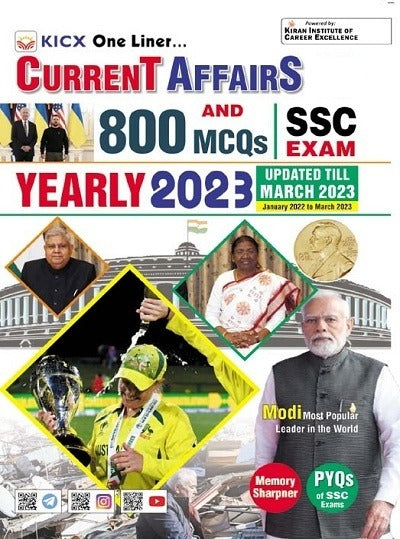 KICX One Liner Current Affairs 800 MCQs Yearly 2023 (Updated Till March 2023) (English Medium) (4142)