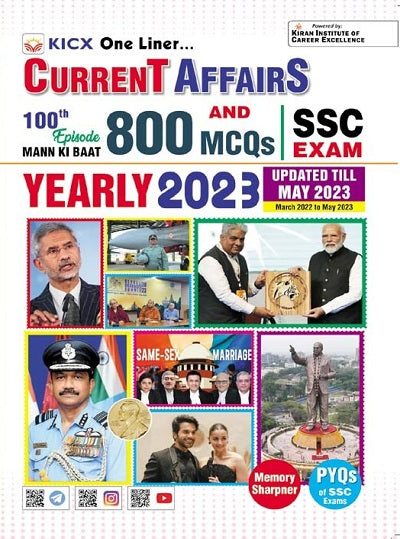 KICX One Liner Current Affairs and 800 MCQs Yearly 2023 (Updated Till May 2023) (English Medium) (4216)