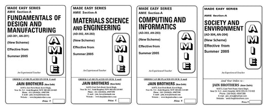 AMIE Section (A) Diploma Set of 4 books set Solved and Unsolved Papers : ( AD-301,AN-201)(AD-302,AN-202) (AD-303,AN-203)(AD-304,AN-204)