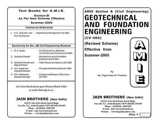 AMIE Section (B) Geotechnical and Foundation Engineering (CV-404)