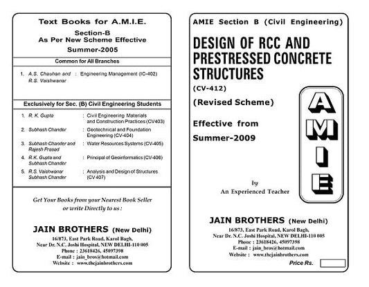 AMIE Section (B) Design of RCC and Prestressed Concrete Structures (CV-412)