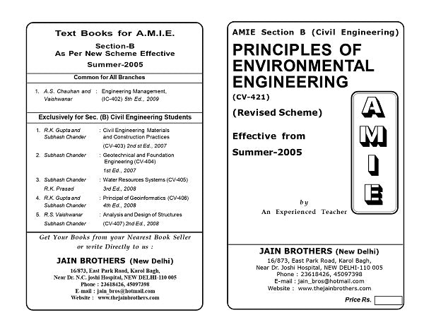 AMIE Section (B) Principles of Environmental Engineering (CV-421)