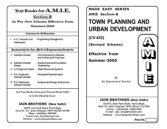 AMIE Section (B) Town Planning and Rural Development (CV-433)