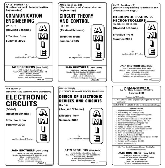 AMIE Section (B) Electronics and Communication Engineering 5 books set Solved and Unsolved Papers : (EC-403)(EC-404)(EC-405)(EC-406)(EC-407)