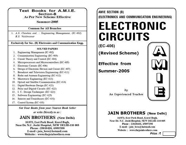 AMIE Section (B) Electronic Circuits (EC-406)