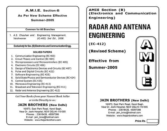 AMIE Section (B) Radar and Antenna Engineering (EC-412)