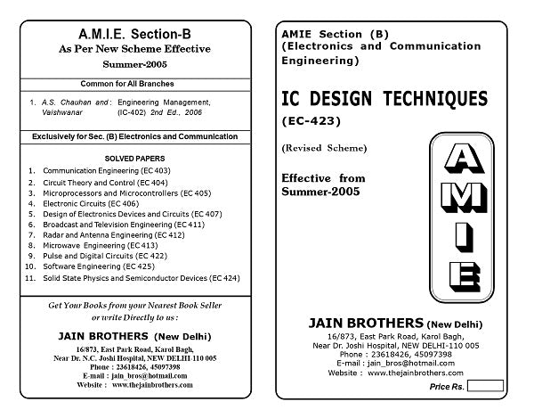 AMIE Section (B) I. C. Design Techniques (EC-423)