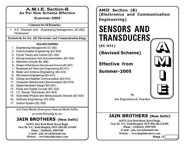 AMIE Section (B) Sensors and Transducers (EC-431)