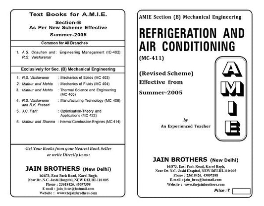 AMIE Section (B) Refrigeration and Airconditioning (MC-411)