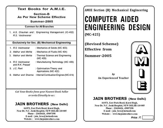 AMIE Section (B) Computer Aided Engineering Design (MC-425)