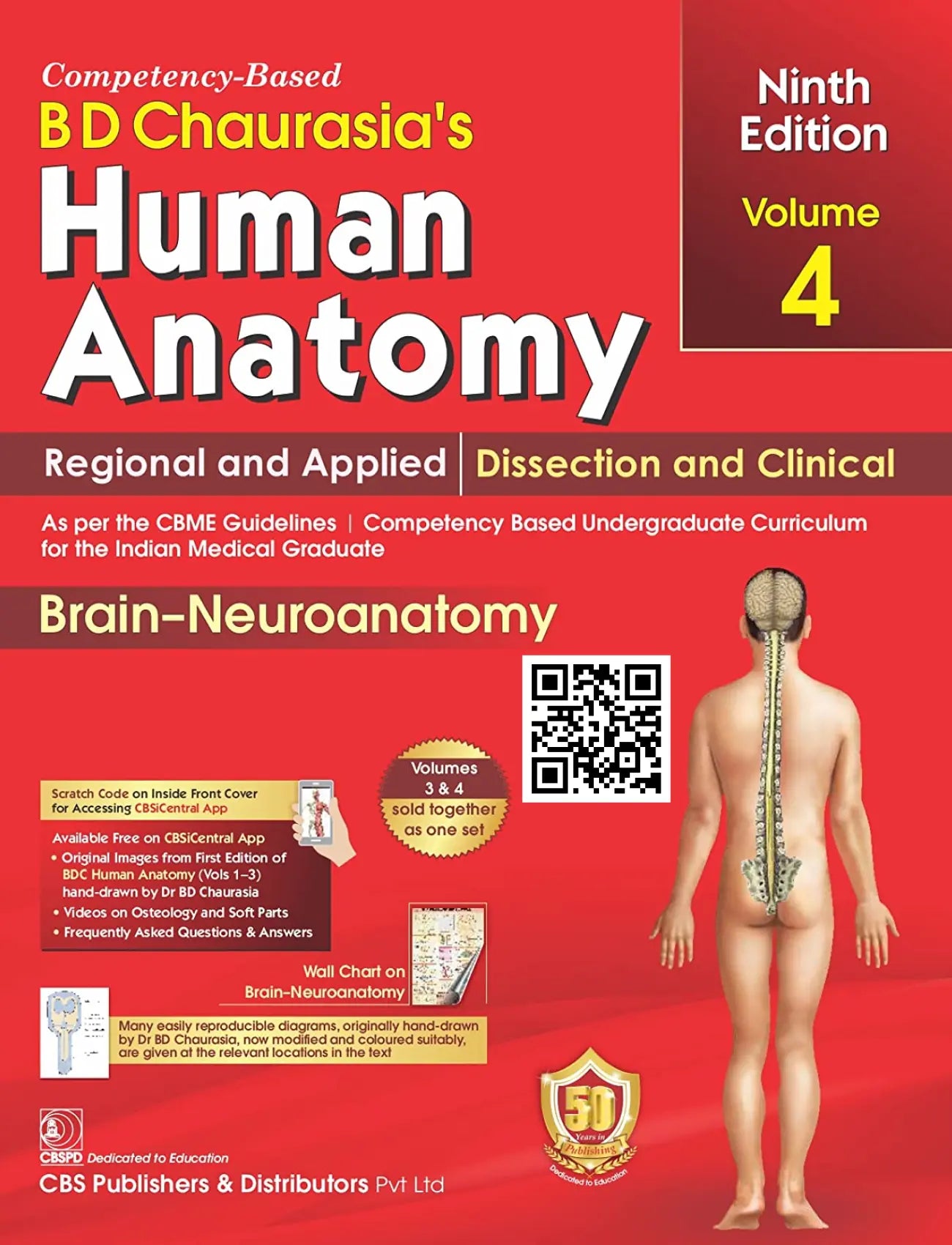 BD Chaurasia's Human Anatomy 9 Edition, 4 Volume Set By Krishna Garg