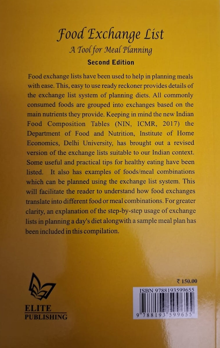 Food Exchange List A Tool for Meal Planning 2nd Edition by Seema Puri