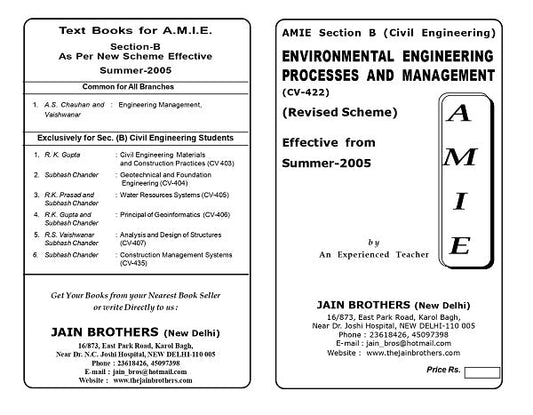 AMIE Section (B) Environment Engineering Process and Management (CV 422)