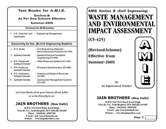 AMIE Section (B) Waste Management and Environmental Impact Assessment (CV-425)