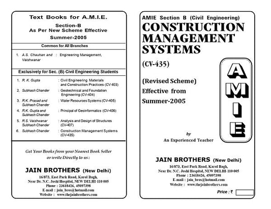 AMIE Section (B) Construction Management Systems (CV-435)