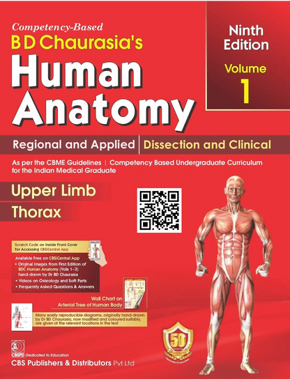 BD Chaurasia's Human Anatomy 9 Edition, 4 Volume Set By Krishna Garg